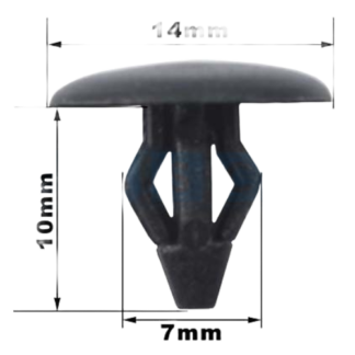 Panel Clip 14mm Button 4/25