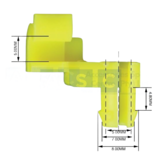 Panel Clip LH Rod 5mm Yellow 7/8L